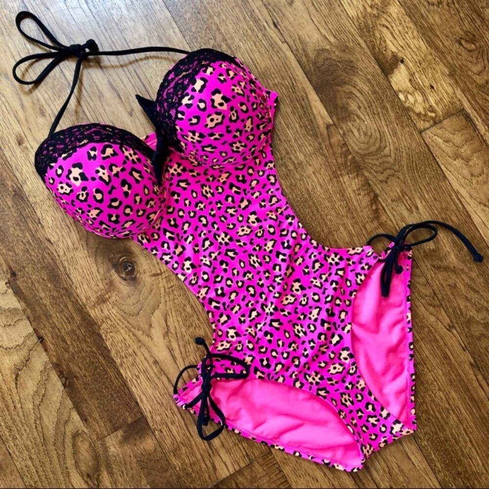 Pink animal print monokini! Size L